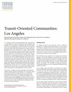 Transit-Oriented Communities Brief Cover Page