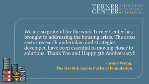 Congratulations from Irene Wong, the David and Lucile Packard Foundation