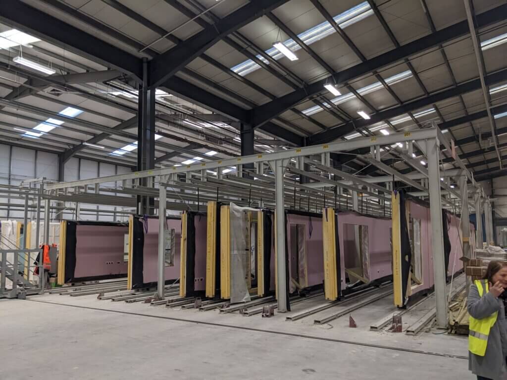 Part of the panel production line(s) at CCG, a producer in Glasgow that can serve multiple building markets and segments.