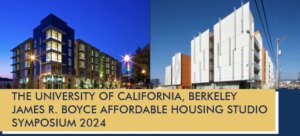 Photo of housing developments with text: James R. Boyce Affordable Housing Studio